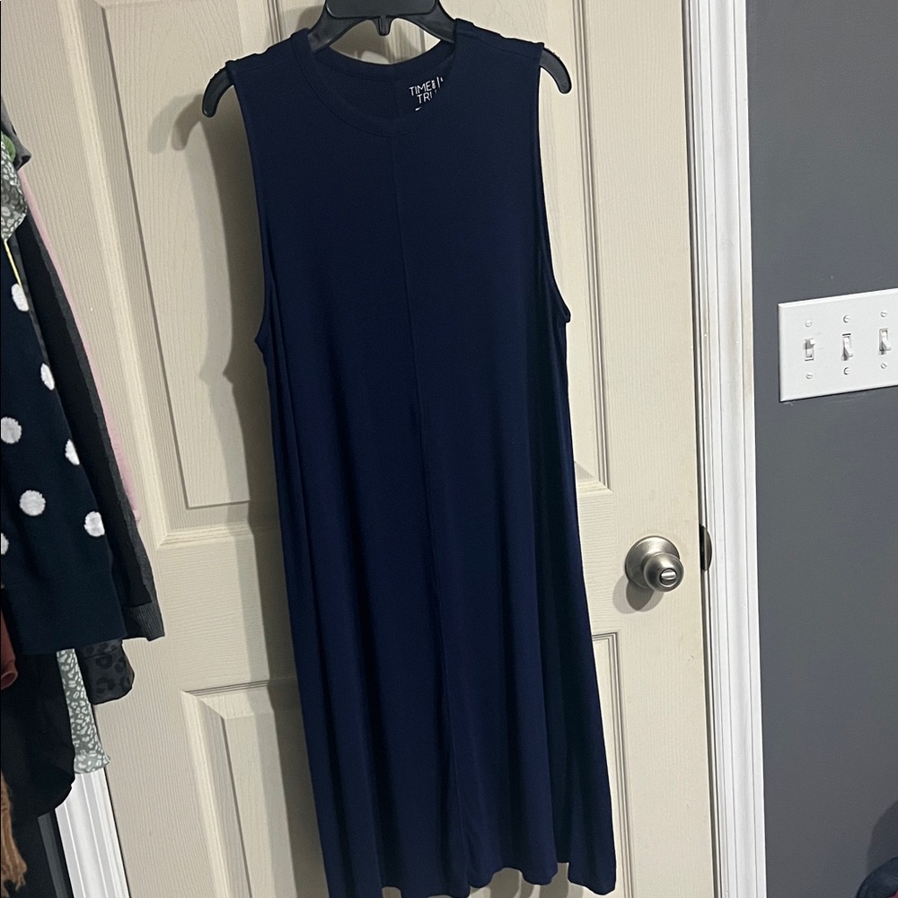 Time and Tru Sleeveless Dark Blue Midi Dress